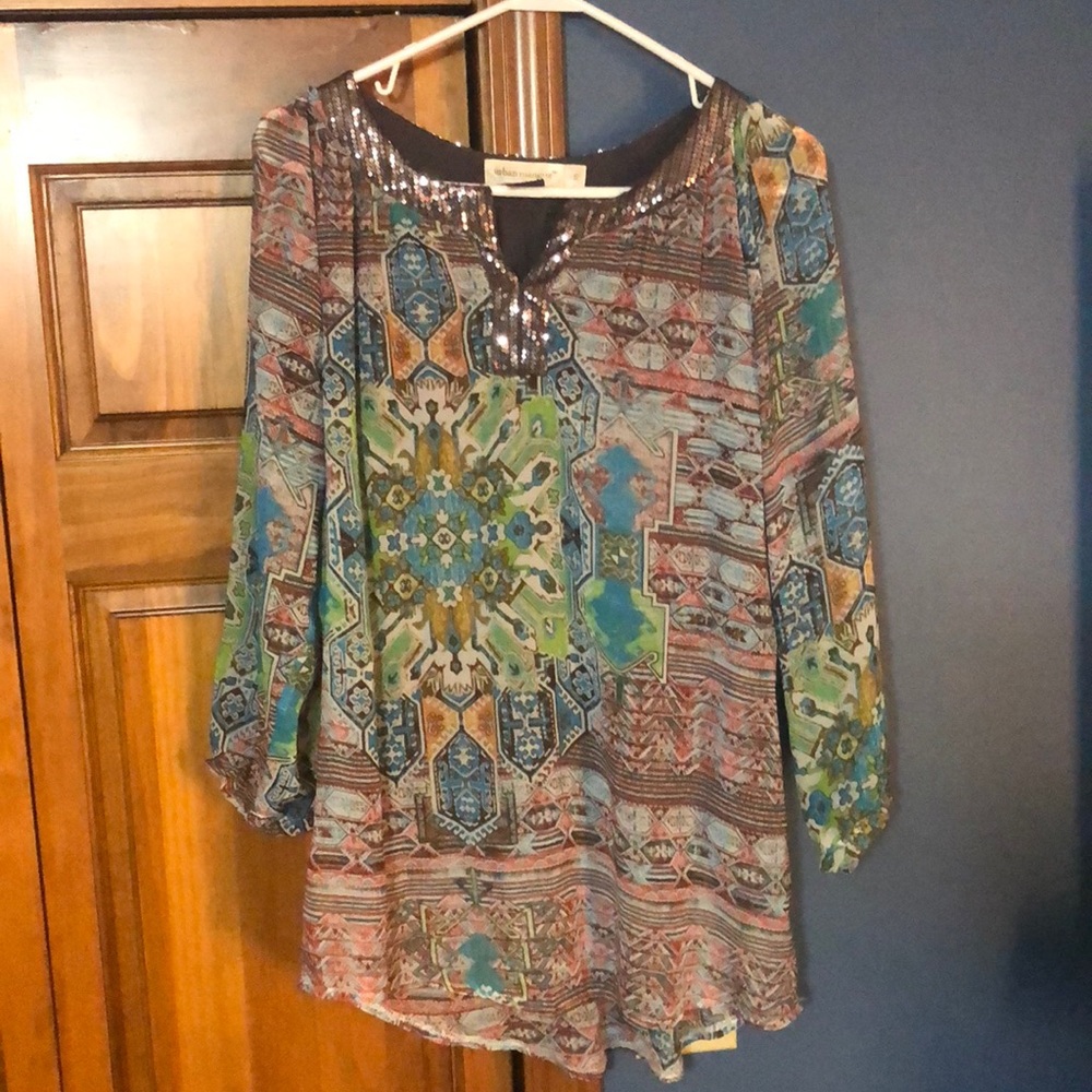 Fun print boutique blouse